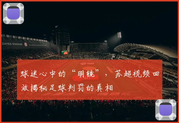 球迷心中的“明镜”,苏超视频回放揭秘足球判罚的真相